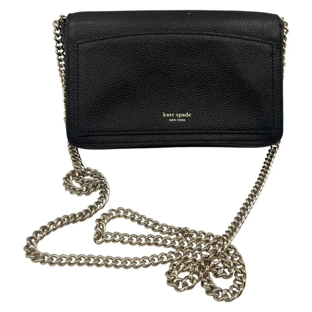 Kate Spade Crossbody Bag Wallet Margaux Enamel Spade Slim Continental Black